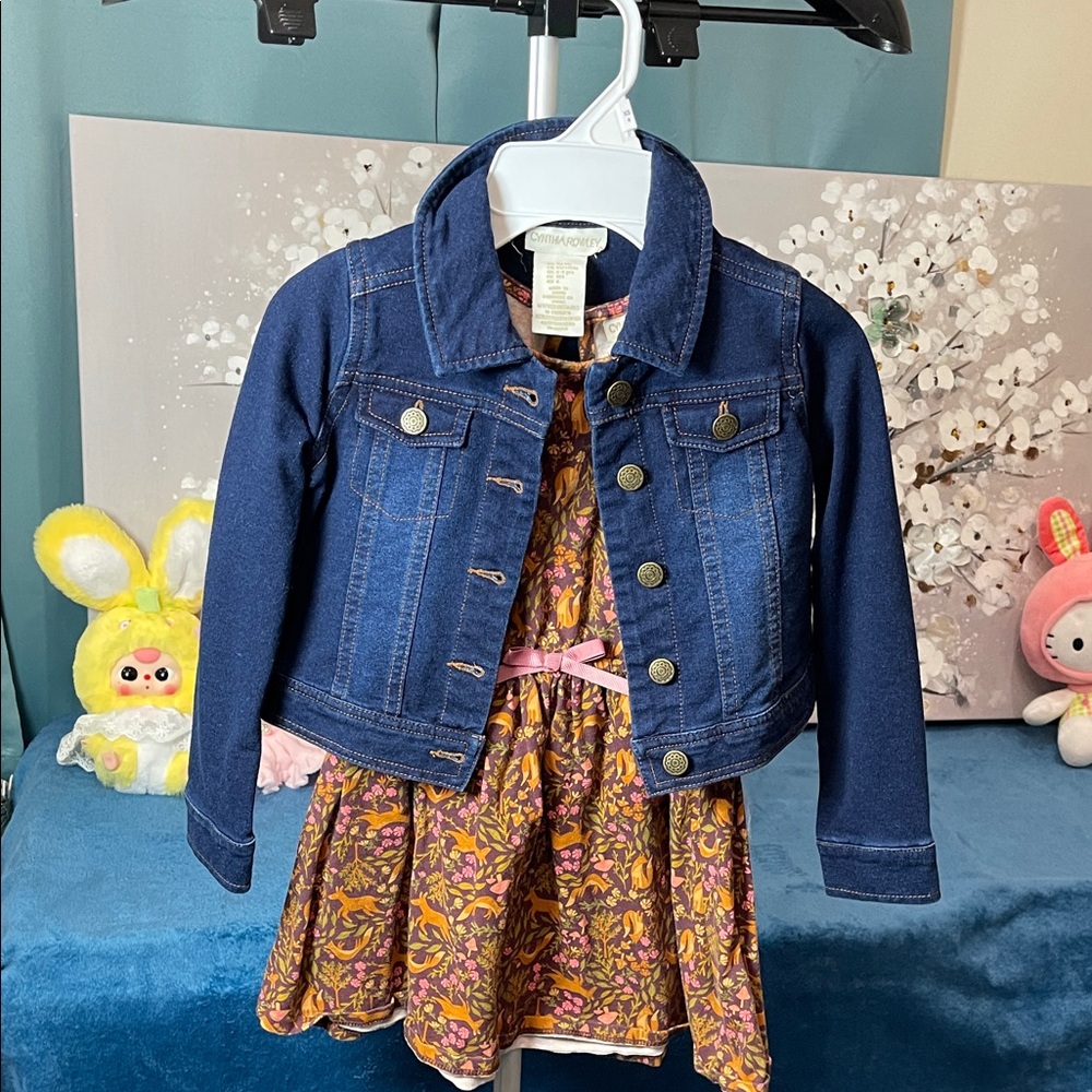 Cynthia Rowley Dark Blue Jean Jacket with Floral Dress